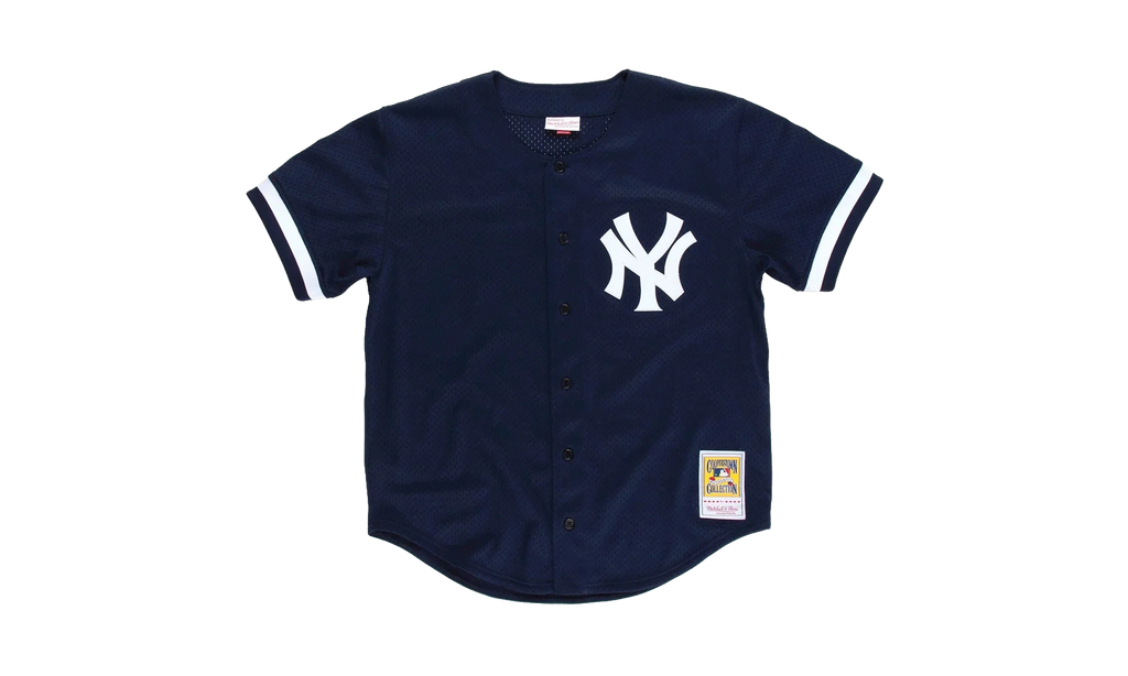 MLB Bernie Williams Authentic Batting Practice Button Front Jersey "1998 New York Yankees - Navy" ABBFAC20020 NYYNAVY98BWI