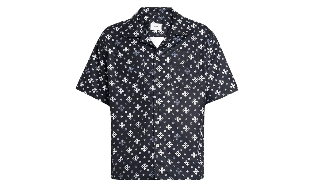 Cross Bandana Rayon Shirt "Black / White" RHPF24SR02450 BLW