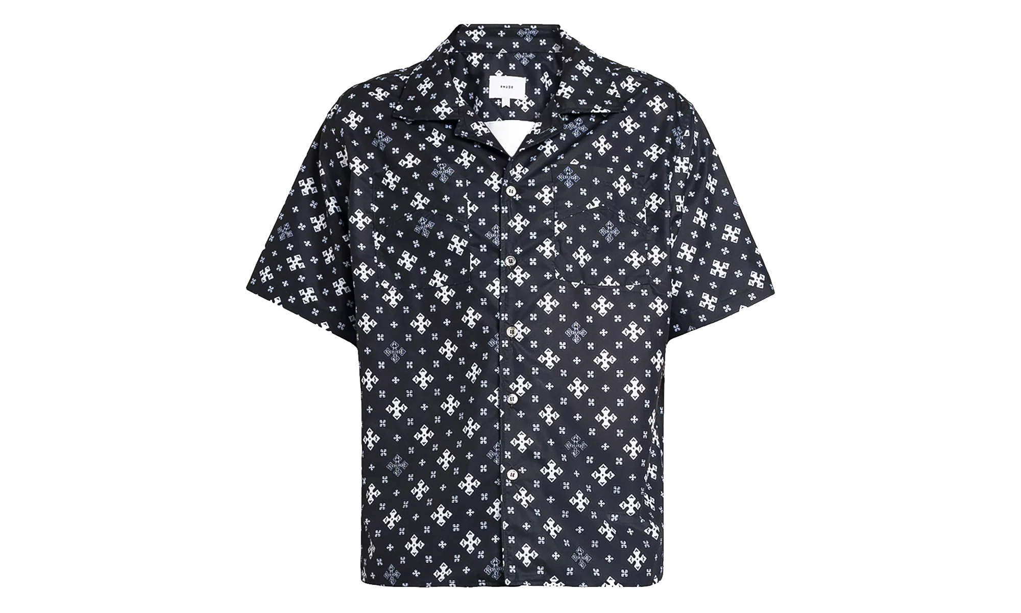 Cross Bandana Rayon Shirt "Black / White" RHPF24SR02450 BLW