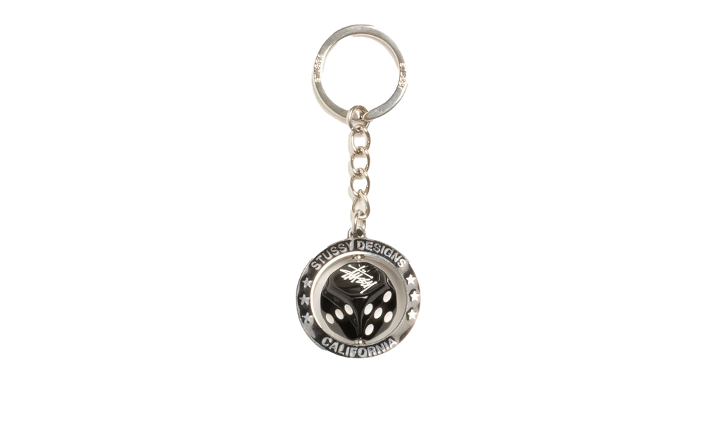 SPINNING DICE KEYCHAIN "Silver" STUS331