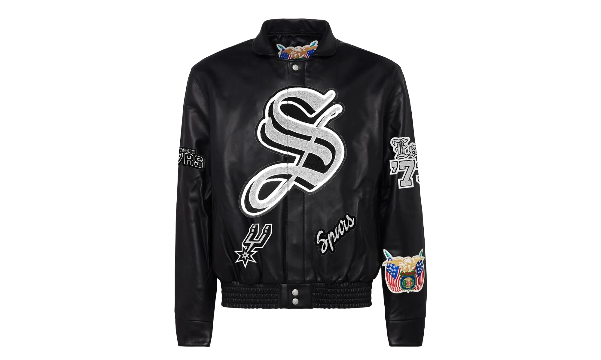 Full Leather Old English Jacket "San Antonio Spurs" NBA 104B SPU