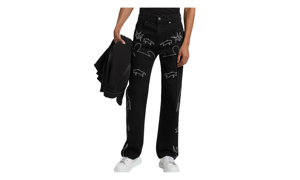 Jonas Western Wide-Leg Jeans "Black / White" MF24D842 B1327BKWTW