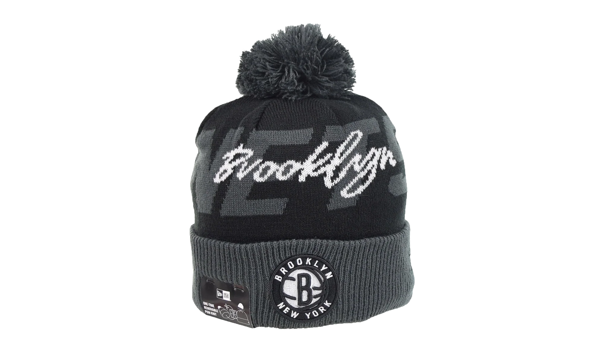 Brooklyn Nets Cuffed Knit Pom Beanie "Black / Grey" 60267468