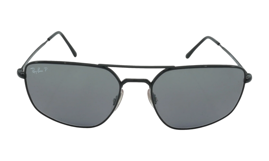 SQUARE POLARIZED SUNGLASSES "POLISHED BLACK" RB3666-002-K3_56
