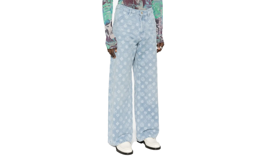 RELAXED-FIT MONOGRAM JEANS "Blue" M AW25 TR 356 01