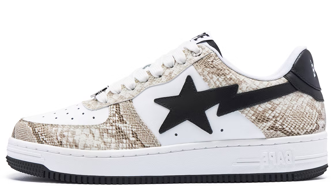A Bathing Ape Sta Snake Skin Beige