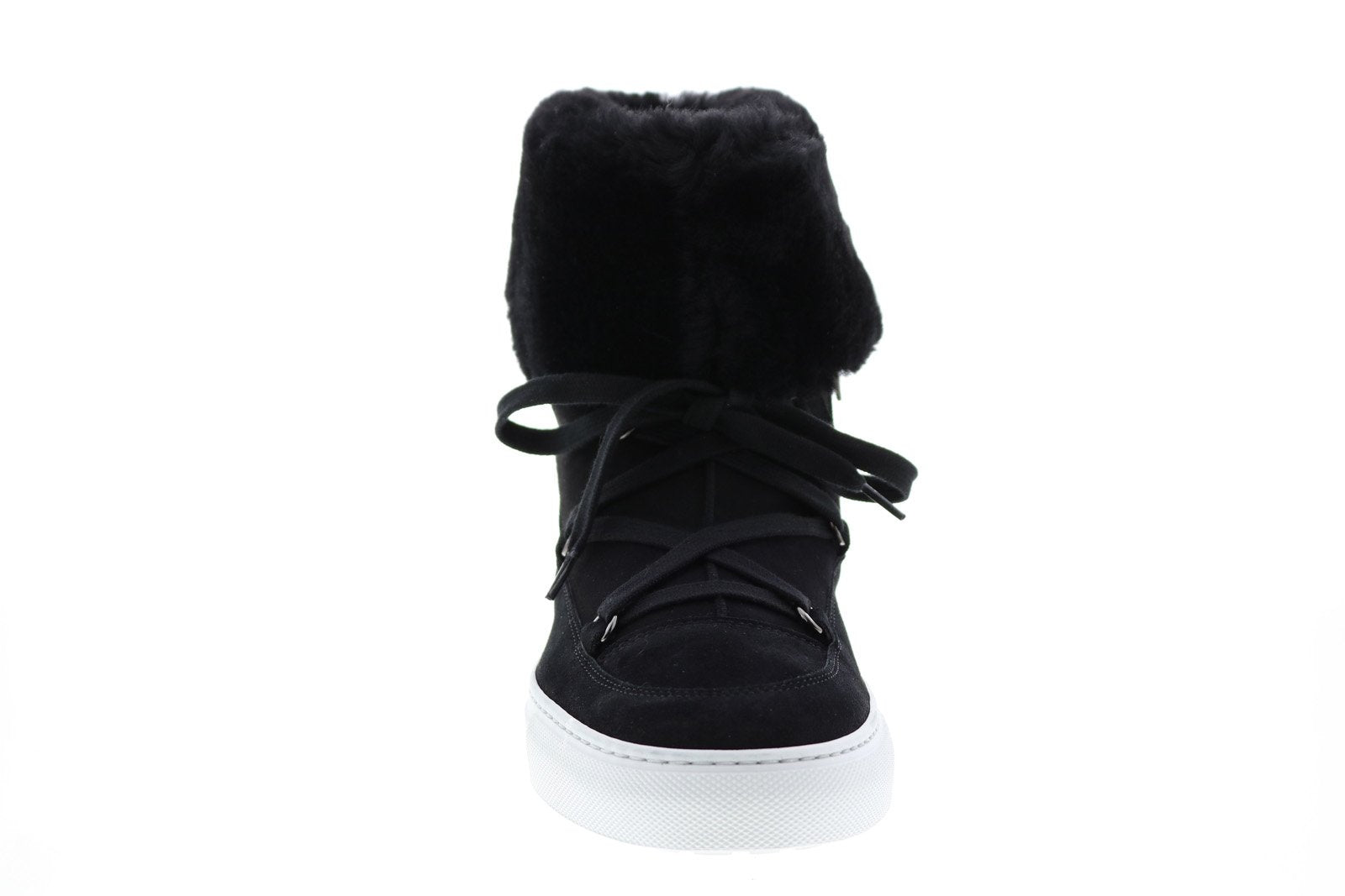 Aquatalia Valarie Suede Shearling Womens Black Suede Zip Laced Boots