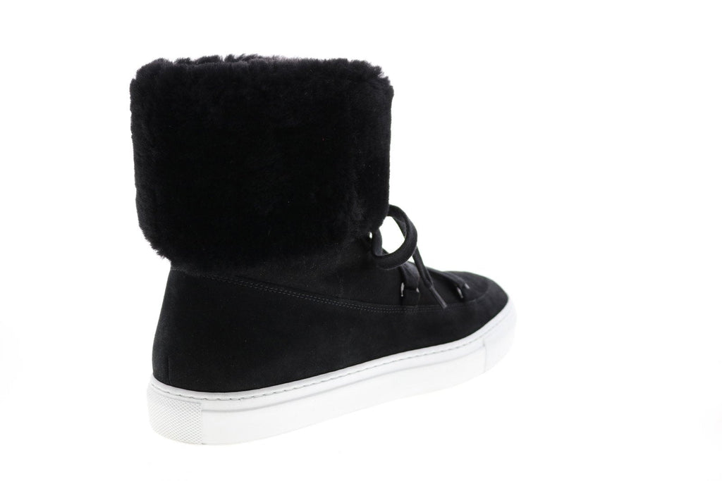 Aquatalia Valarie Suede Shearling Womens Black Suede Zip Laced Boots