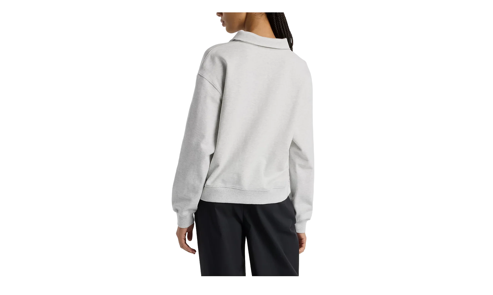 French Terry Polo Sweatshirt WMNS "Ash Heather" WT51513AHH