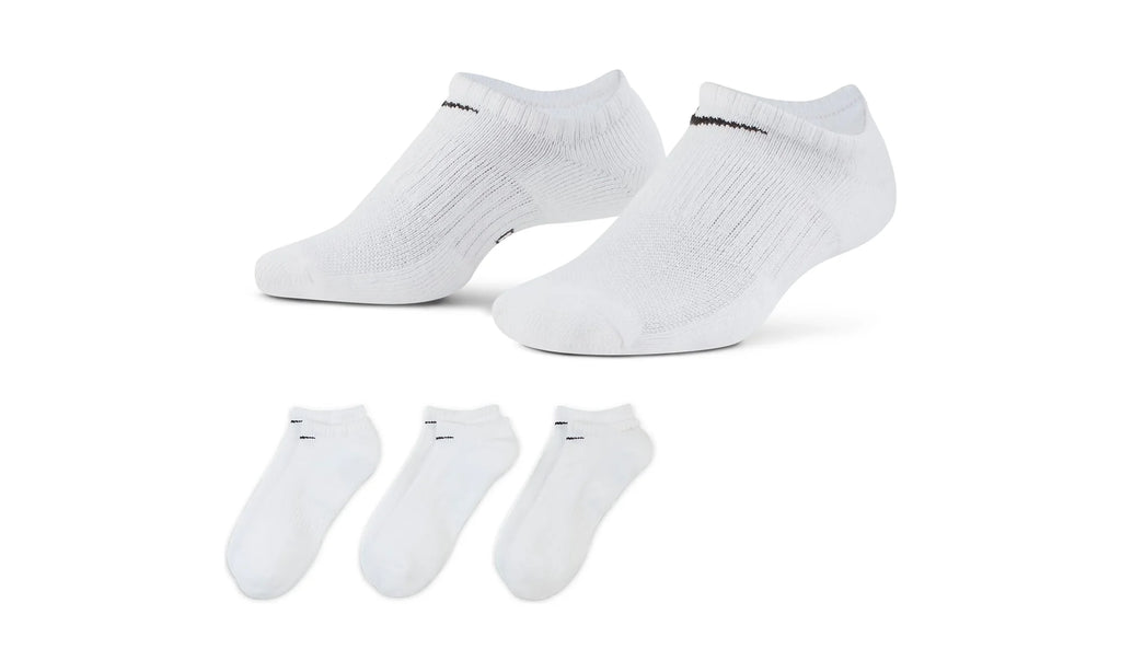 Everyday Cushioned Training No-Show Socks "White / Black - (3 Pairs)" SX7673 100
