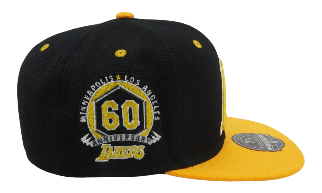 NBA Hardwood Classics Yellow Toe Fitted Cap "Los Angeles Lakers - Black / Yellow" 6HSFSH21501 LALBKYW