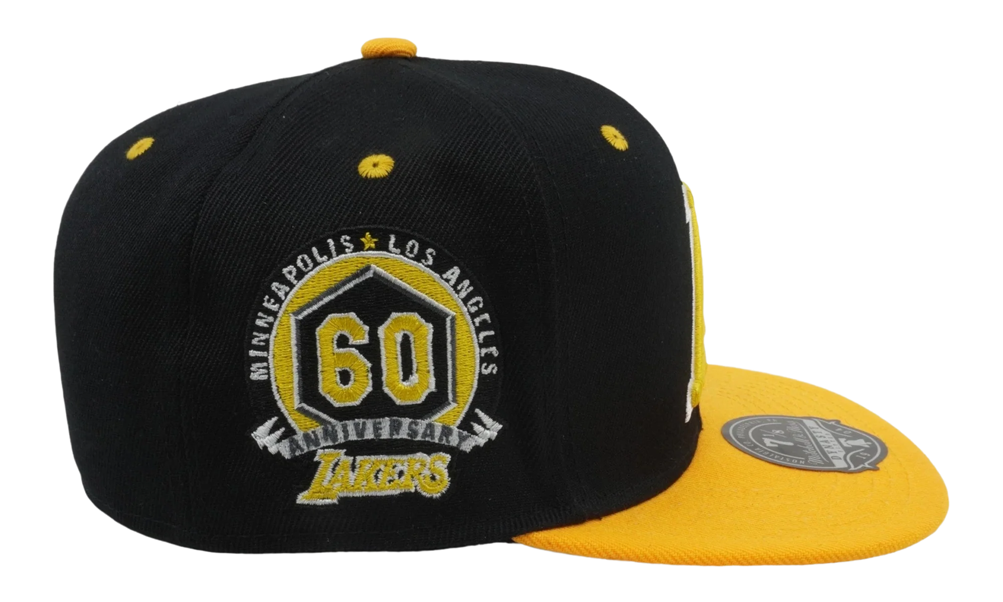 NBA Hardwood Classics Yellow Toe Fitted Cap "Los Angeles Lakers - Black / Yellow" 6HSFSH21501 LALBKYW