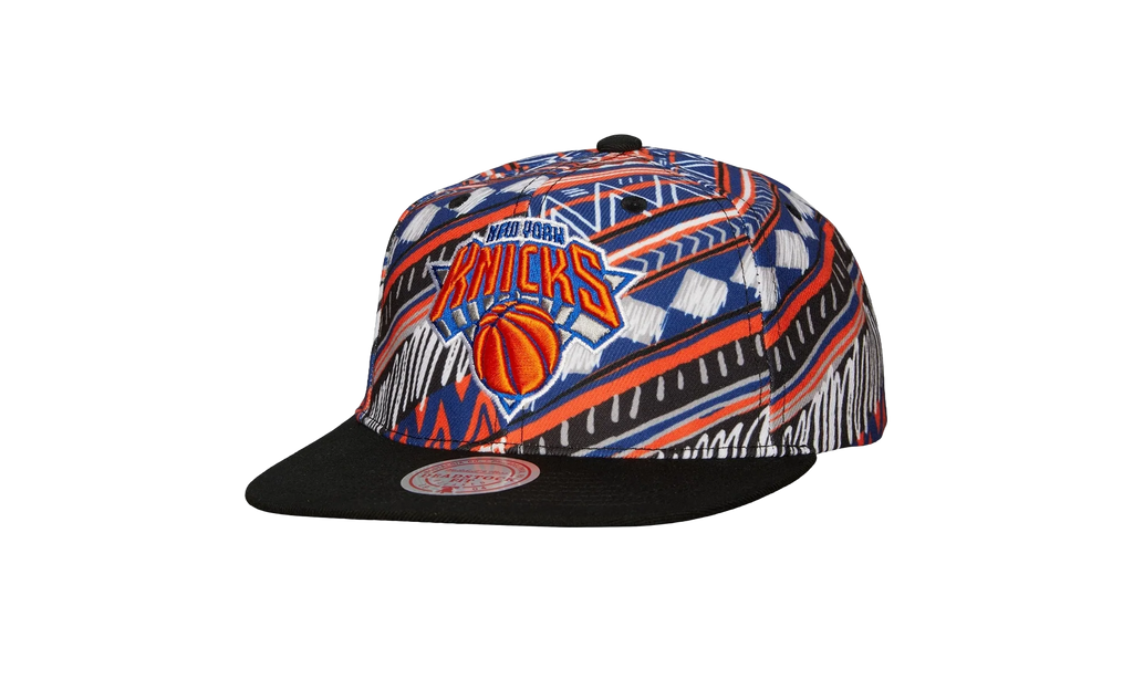NBA Game Day Pattern Deadstock Snapback Cap "New York Knicks - Black / Black" HMUS5561 NYKYYPPPBKBK