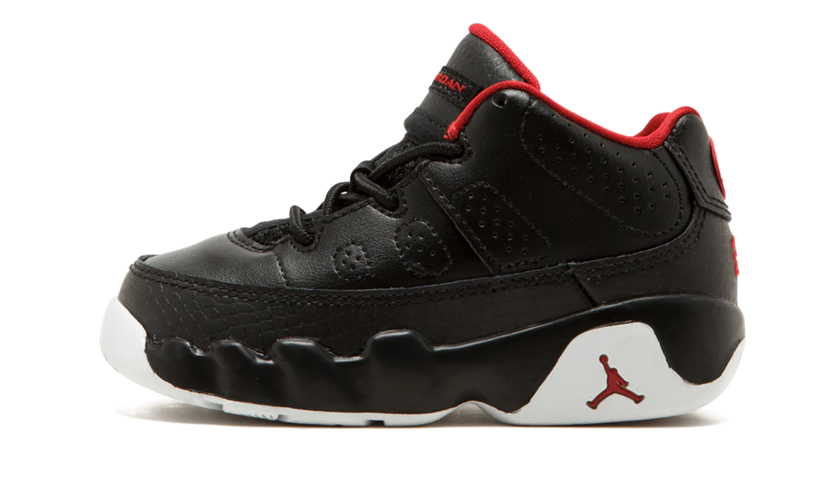 Jordan 9 Retro Low BT TD "BLACK / GYM RED / WHITE" 833906 001