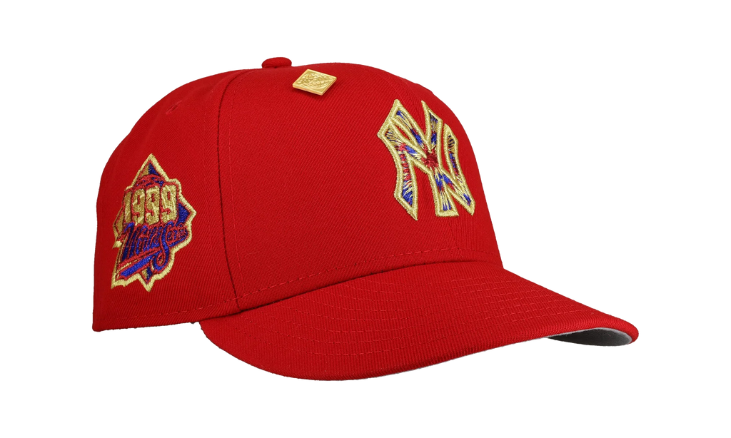 59FIFTY New York Yankees 1999 World Series Tie Dye Fitted Hat "Red Tie Dye" NE254