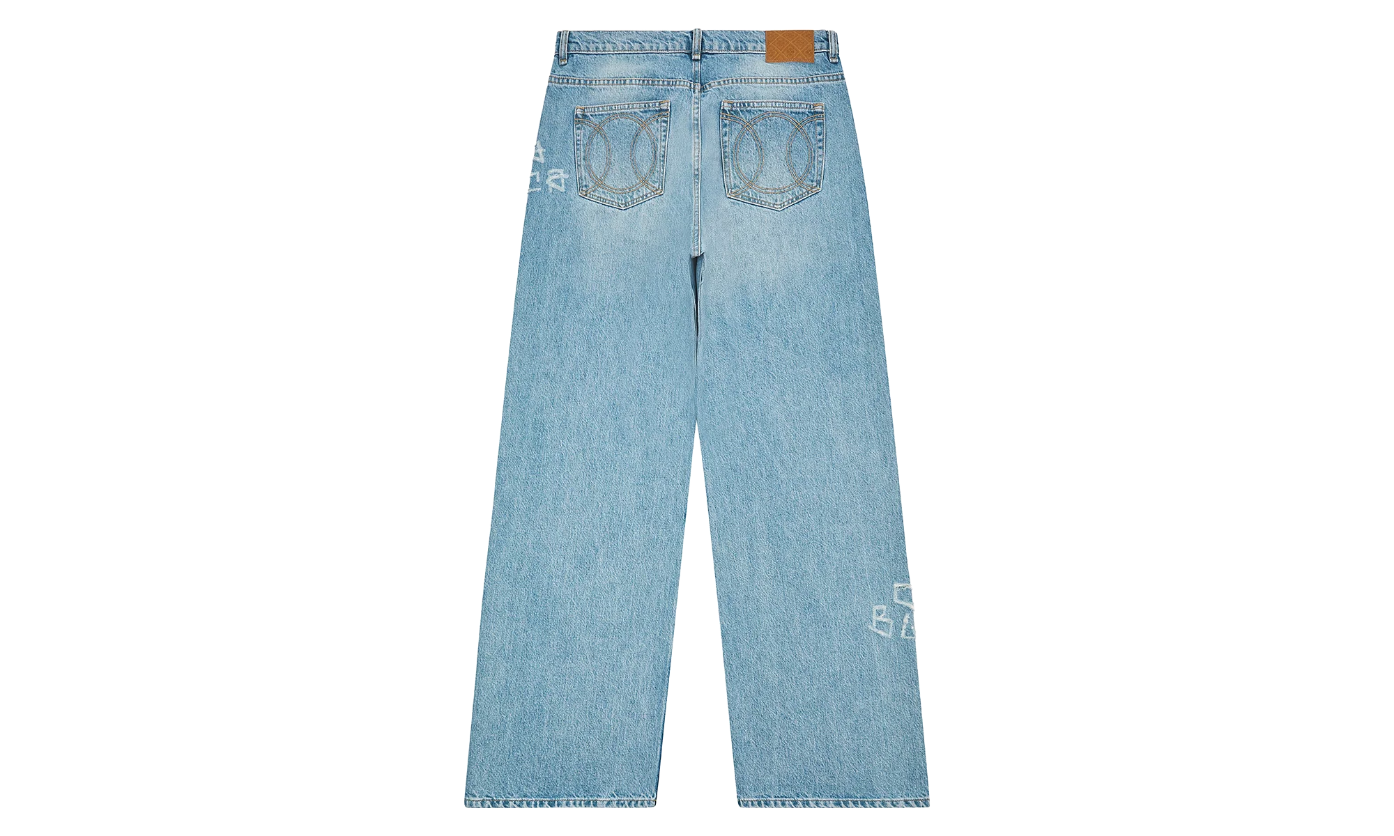 Graffiti Distressed Denim Jeans "Blue" MS25 TR 274 01