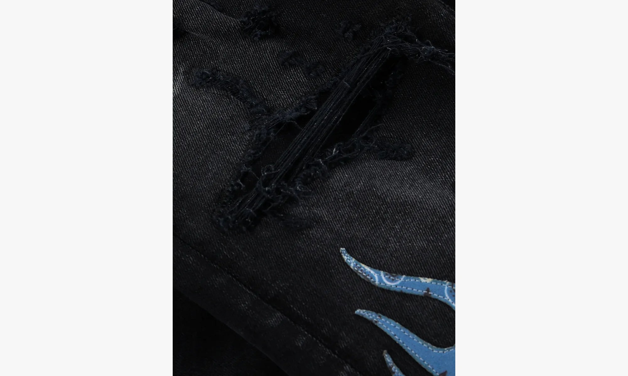BANDANA FLAME JEAN AGED "BLACK BLUE" PS22MDS192 BLACK BLUE