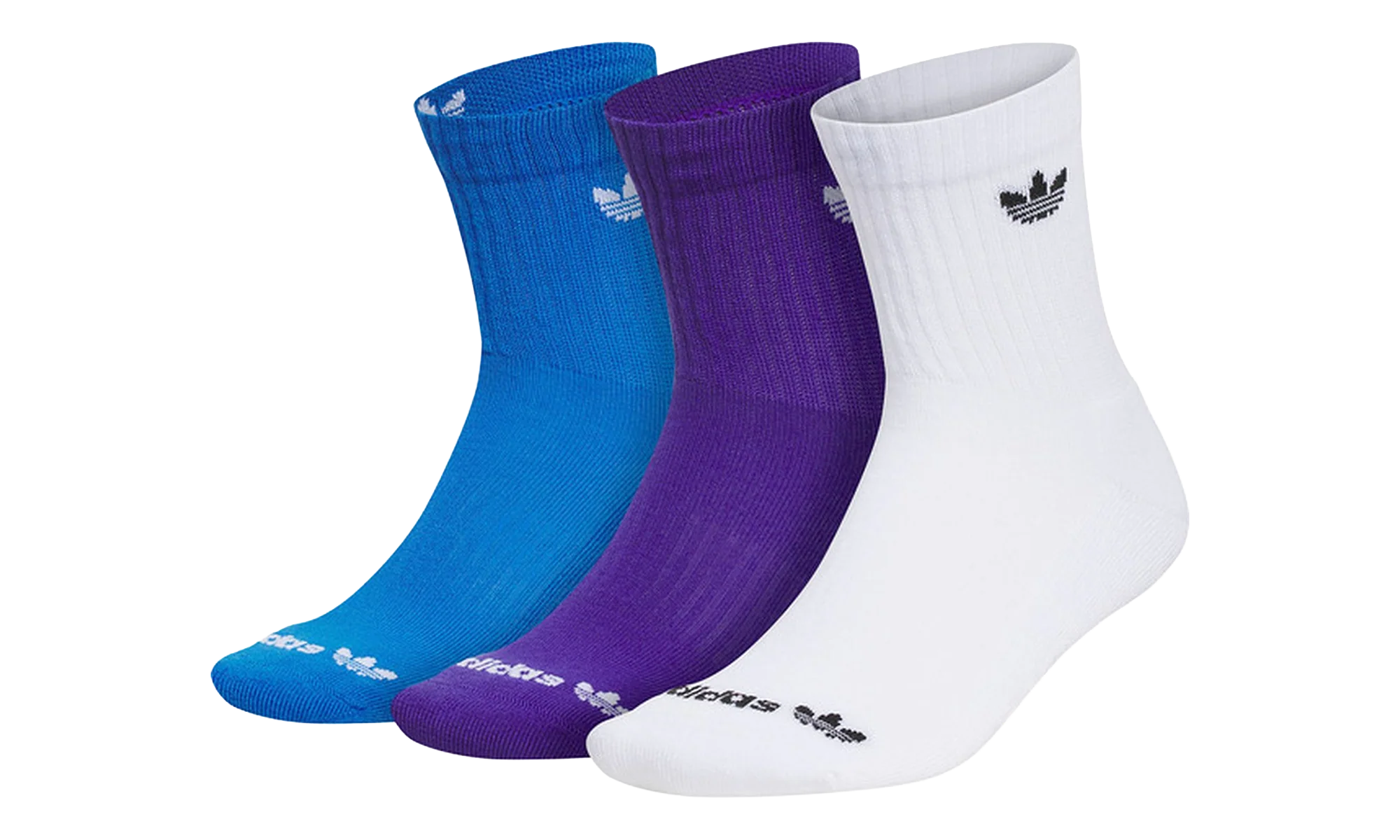 Originals High Quarter Trefoil Socks (3 Pack) "Purple / White / Blue" IU9033C