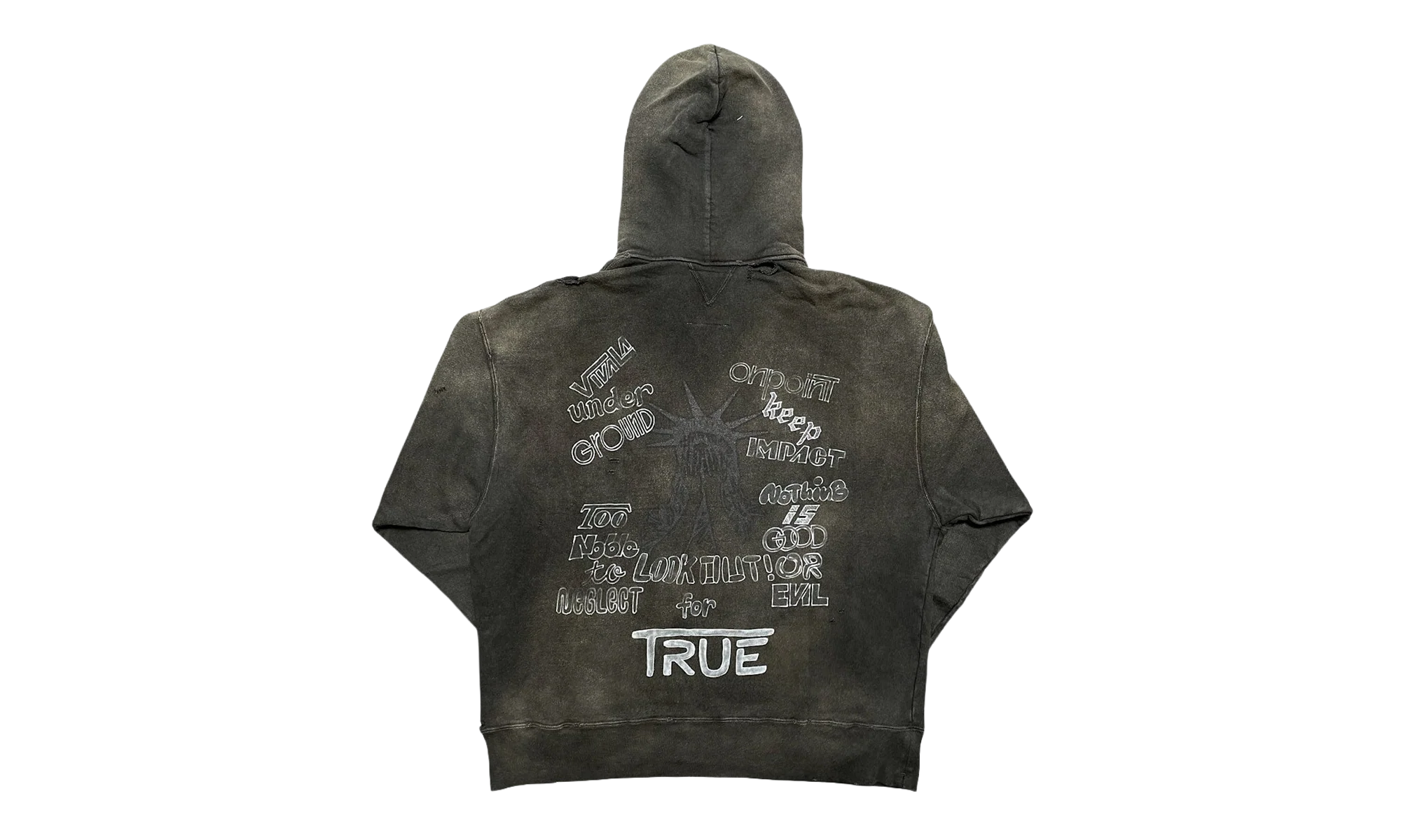 Distressed Hoodie "Black" A09HD551 BLAC