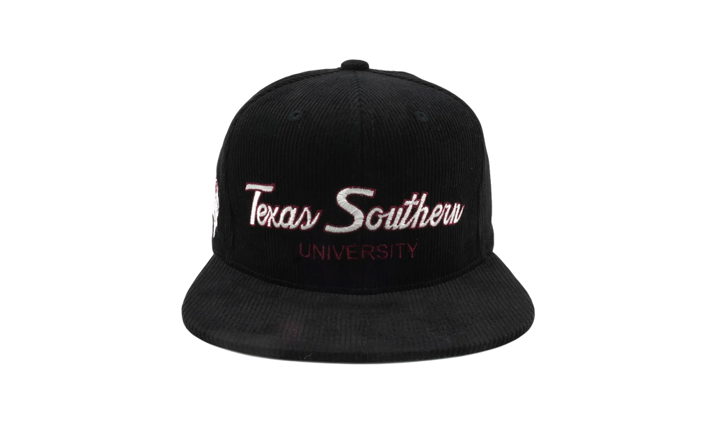 NCAA Cord Script Snapback Cap "Texas Southern Tigers - Black" HHSS4942 TSUYYPPPBLCK