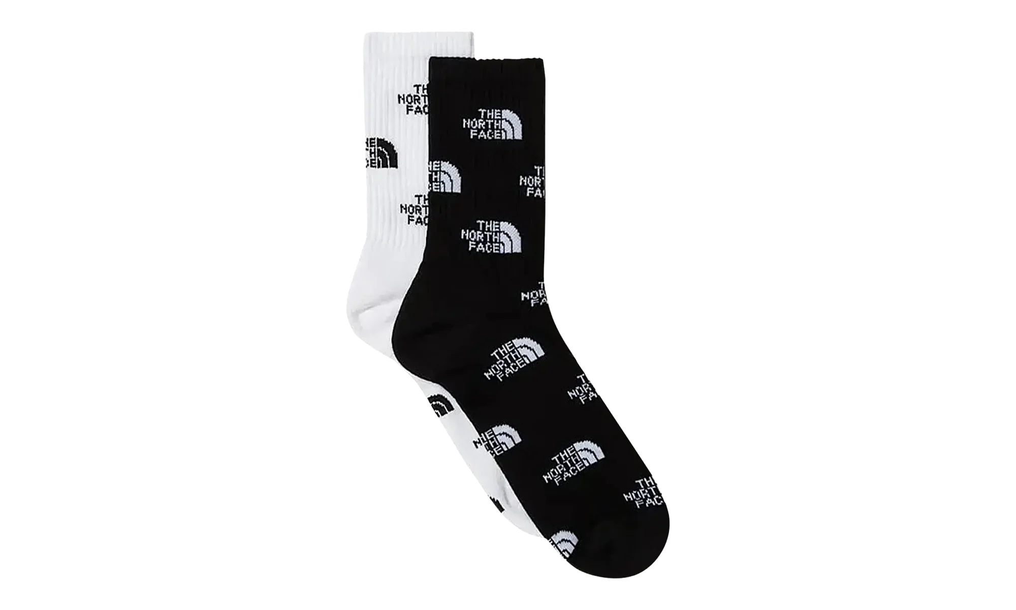 Everyday Crew Socks Logo (2 Pairs) "TNF Black / TNF White" NF0A8BRBKY4