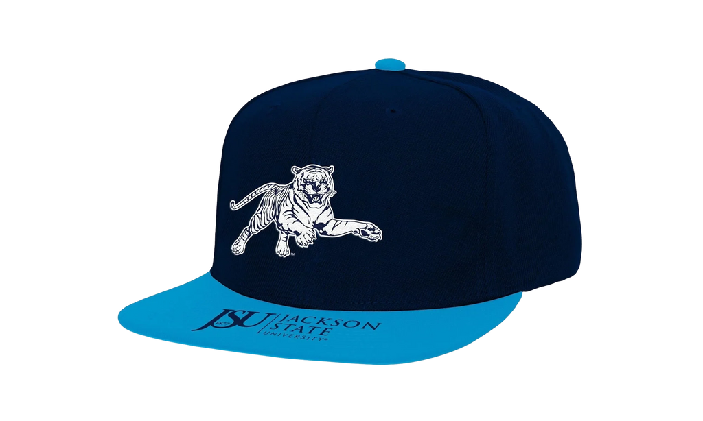 NCAA Logo Bill Snapback Cap "Jackson State Tigers - Navy / Light Blue" HHSS4533 JSUYYPPPNYLB