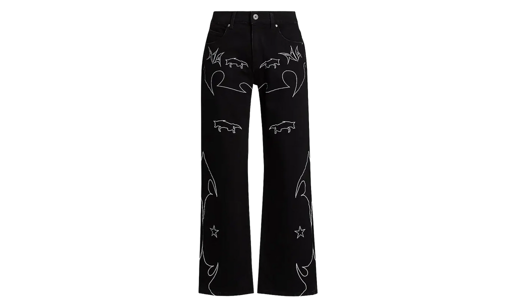 Jonas Western Wide-Leg Jeans "Black / White" MF24D842 B1327BKWTW