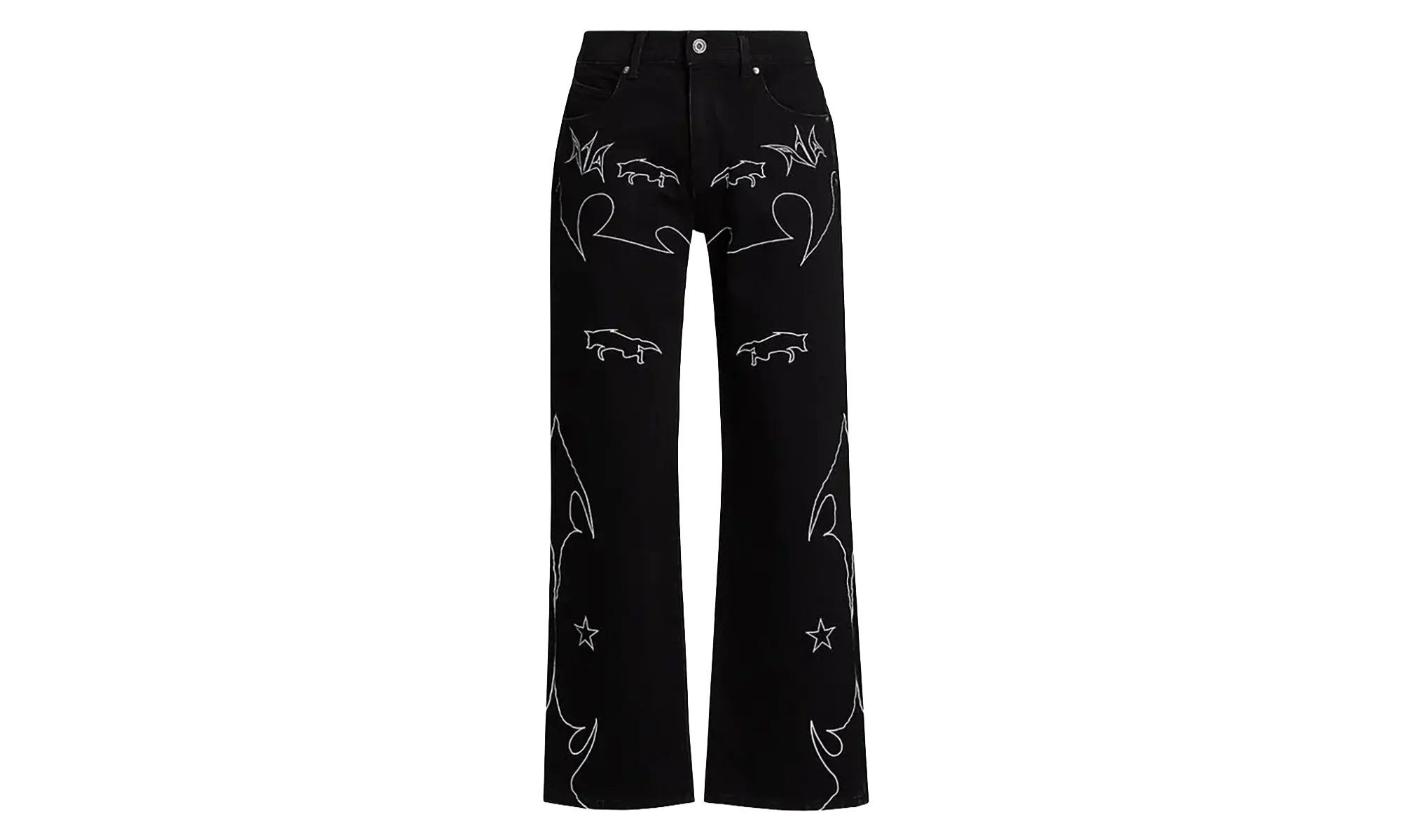 Jonas Western Wide-Leg Jeans "Black / White" MF24D842 B1327BKWTW