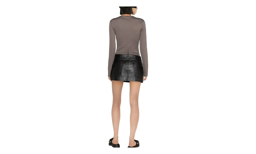 Leather Mini Skirt WMNS "Black" S75MA0863SY1623900