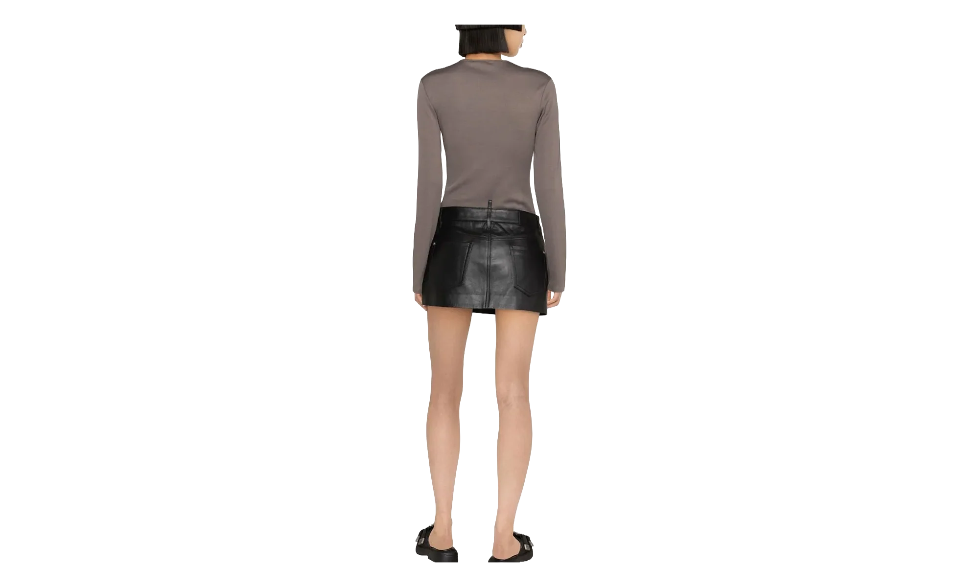 Leather Mini Skirt WMNS "Black" S75MA0863SY1623900
