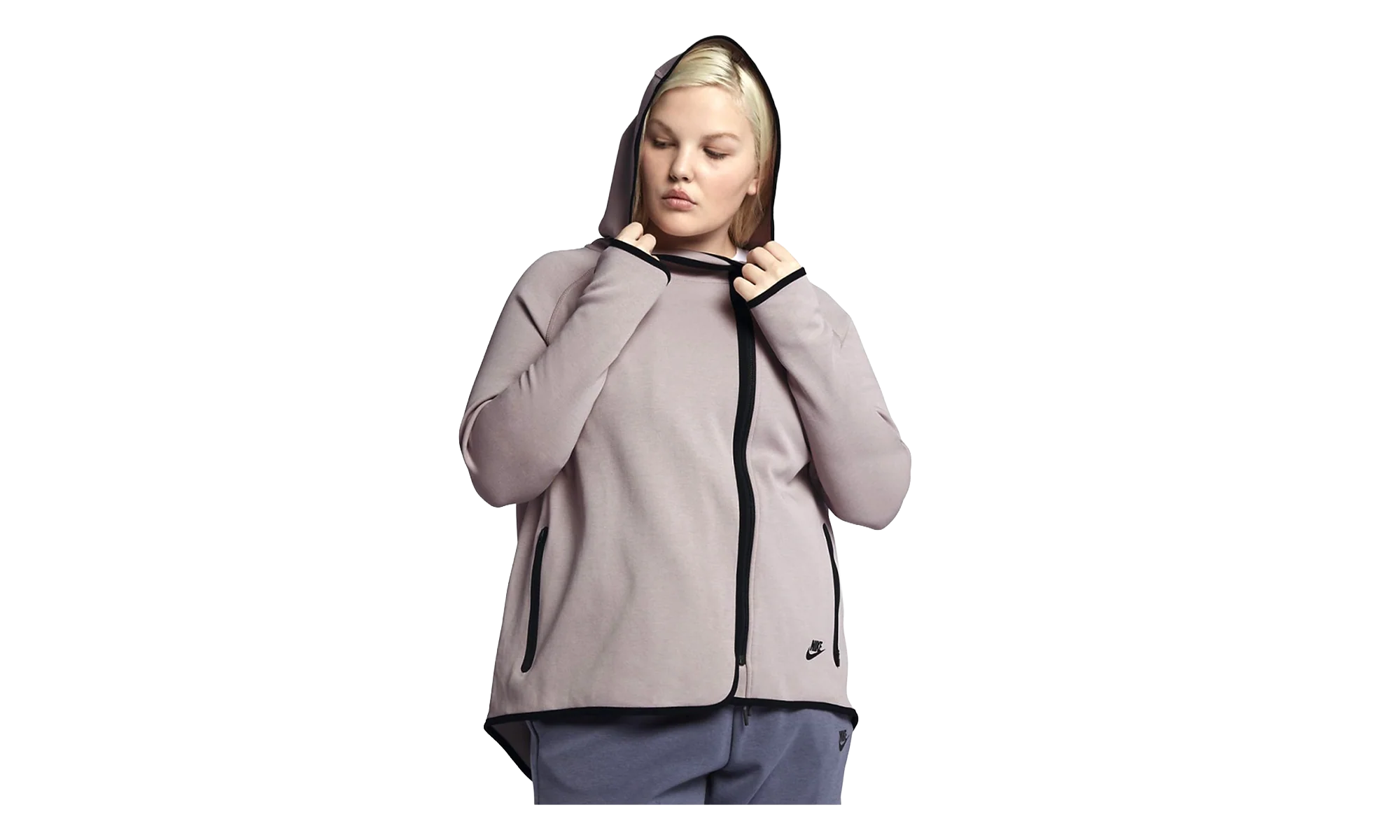 Tech Fleece Full Zip Cape Hoodie WMNS "Rose Pink / Black" AH3969 684