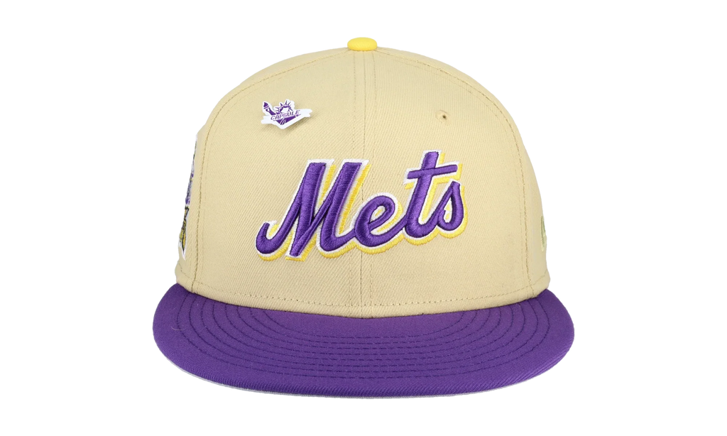 59FIFTY New York Mets Liberty Collection 40th Anniversary Patch Fitted Hat "Cream / Purple" NE206