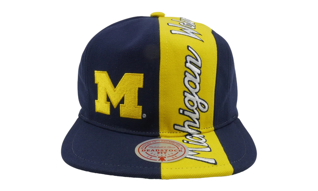 NCAA Over the Top Snapback Cap "Michigan Wolverines - Navy / Yellow" 6MUS1320 UMIYYPPPNYYW