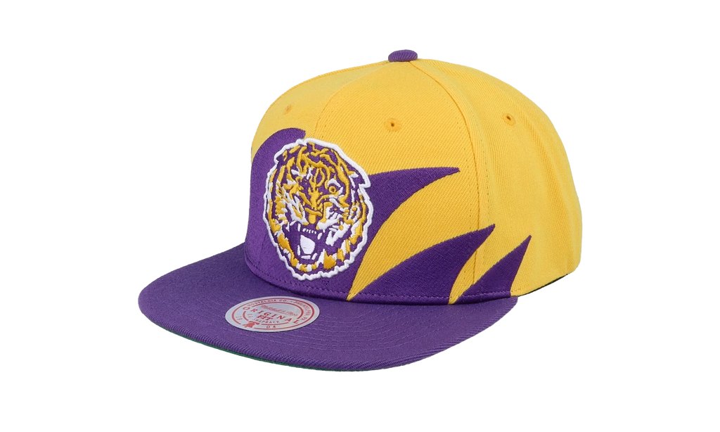 NCAA Sharktooth Snapback Cap "LSU Tigers - Yellow / Purple" HHSS3304 LSUYYPPPYWPR