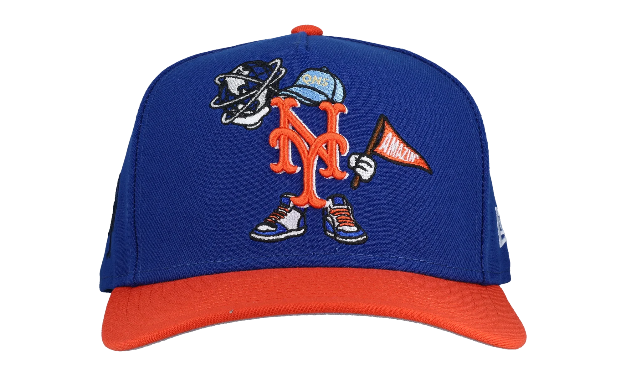 9FIFTY New York Mets Cartoon A Frame Snapback Hat "Royal Blue / Orange" NE199