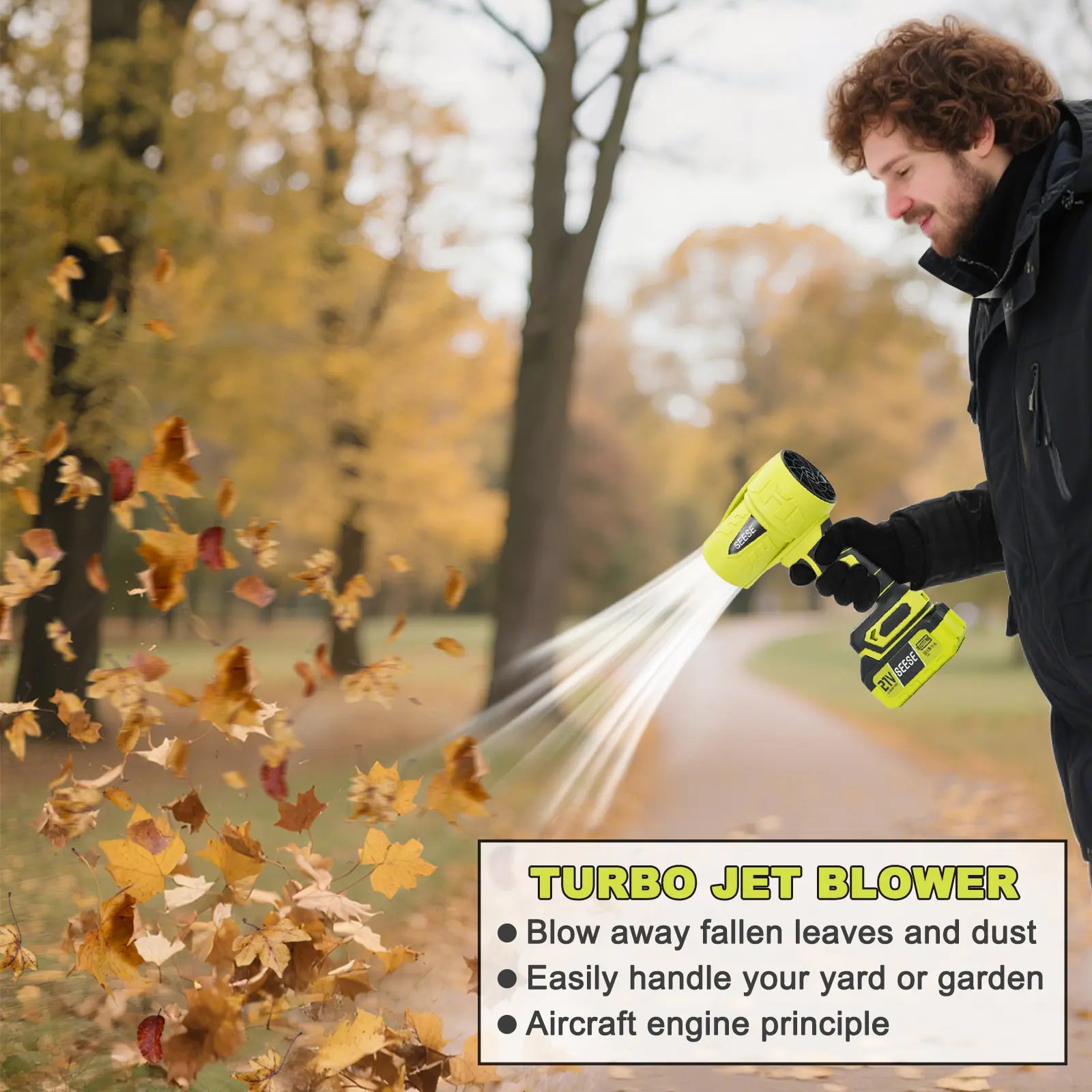 Cordless Turbo Jet Blower, Handheld Leaf & Car Dryer Fan