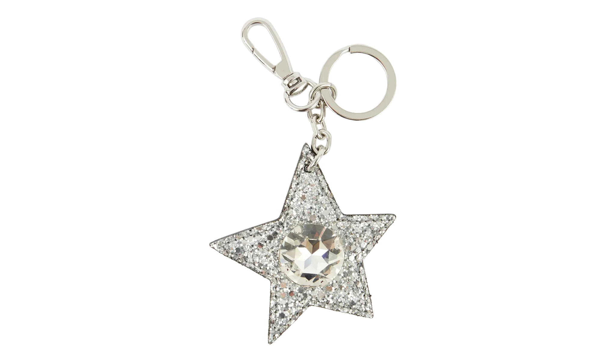 Rhinestone Star Glitter Keyring "Silver" S35UA0176P3508H7730