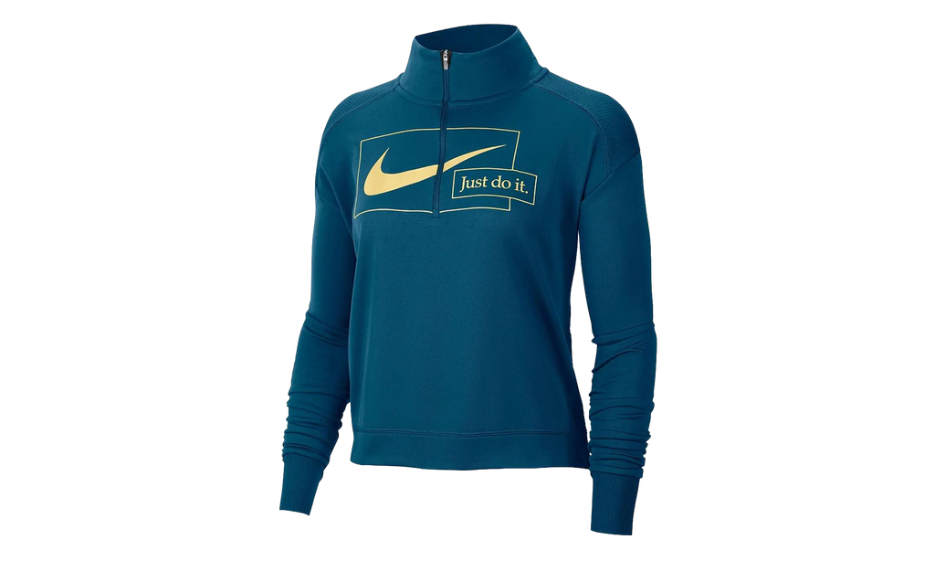Icon Clash Midlayer Insulated Half Zip Top WMNS "Valerian Blue / Metallic Gold" CZ1624 460