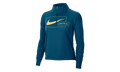 Icon Clash Midlayer Insulated Half Zip Top WMNS "Valerian Blue / Metallic Gold" CZ1624 460