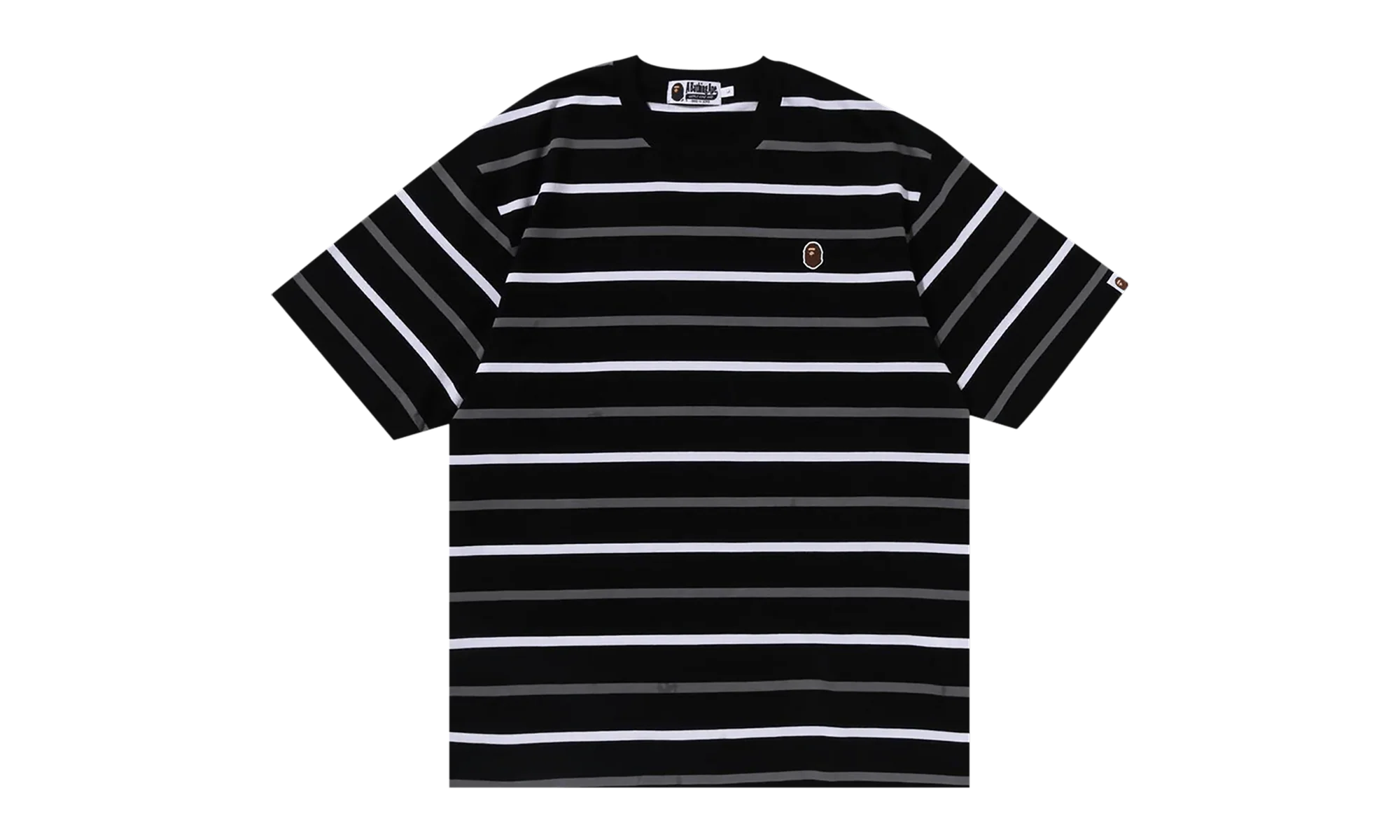 Ape Head One Point Stripe Tee "Black" 1J80 109 070 BLACK
