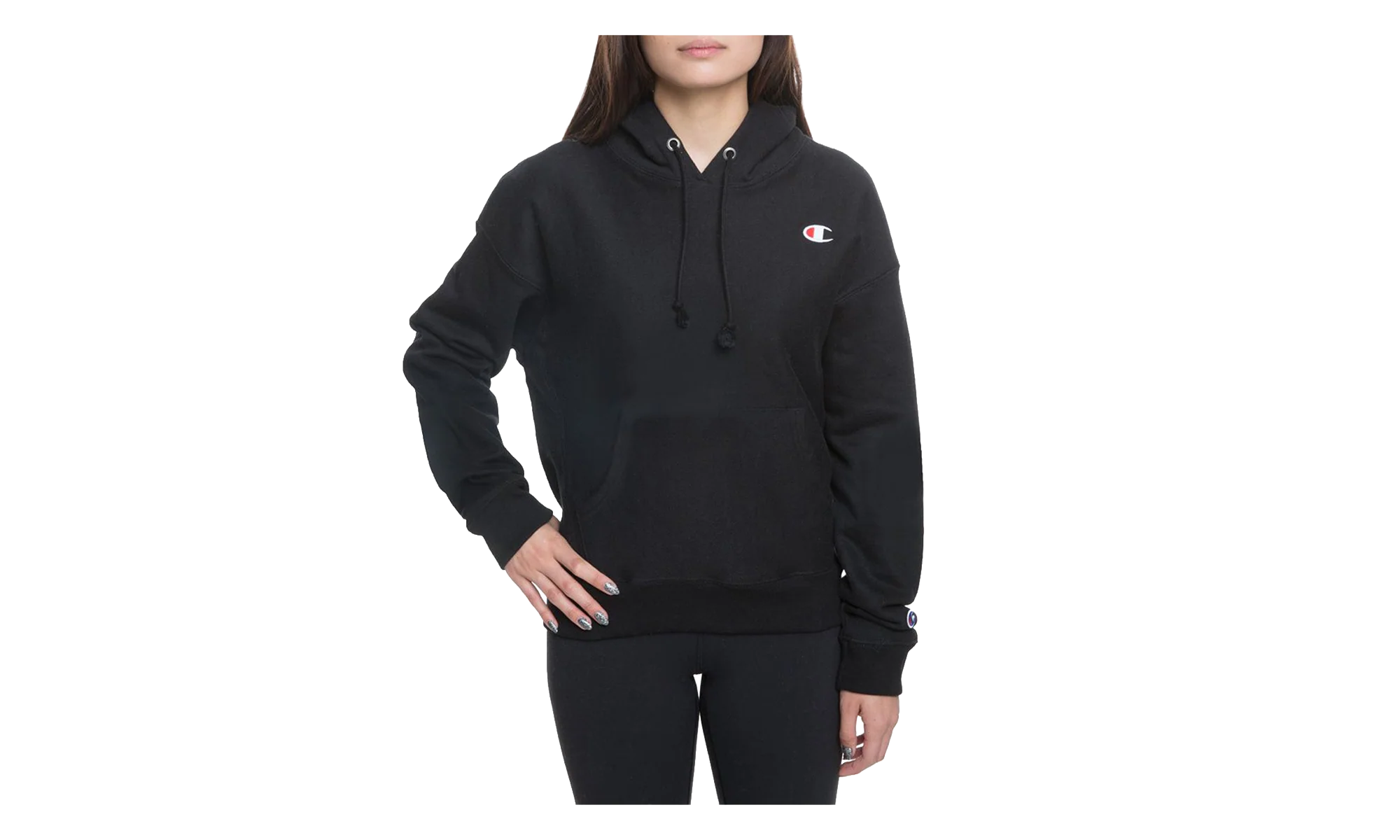 Reverse Weave C Logo Regular Fit Pullover Hoodie WMNS "Black" GF757 003