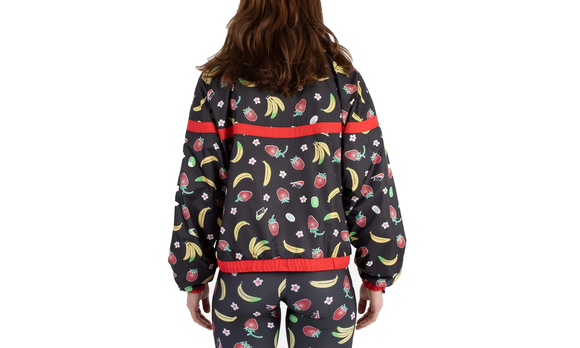 Sportswear Woven Printed Jacket WMNS "Black Red" CJ3719 010
