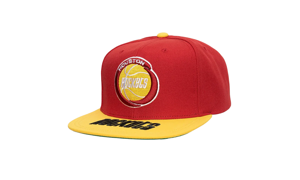NBA Hardwood Classics Logo Bill Snapback Cap "Houston Rockets - Red / Yellow" HHSS4528 HROYYPPPRDYW