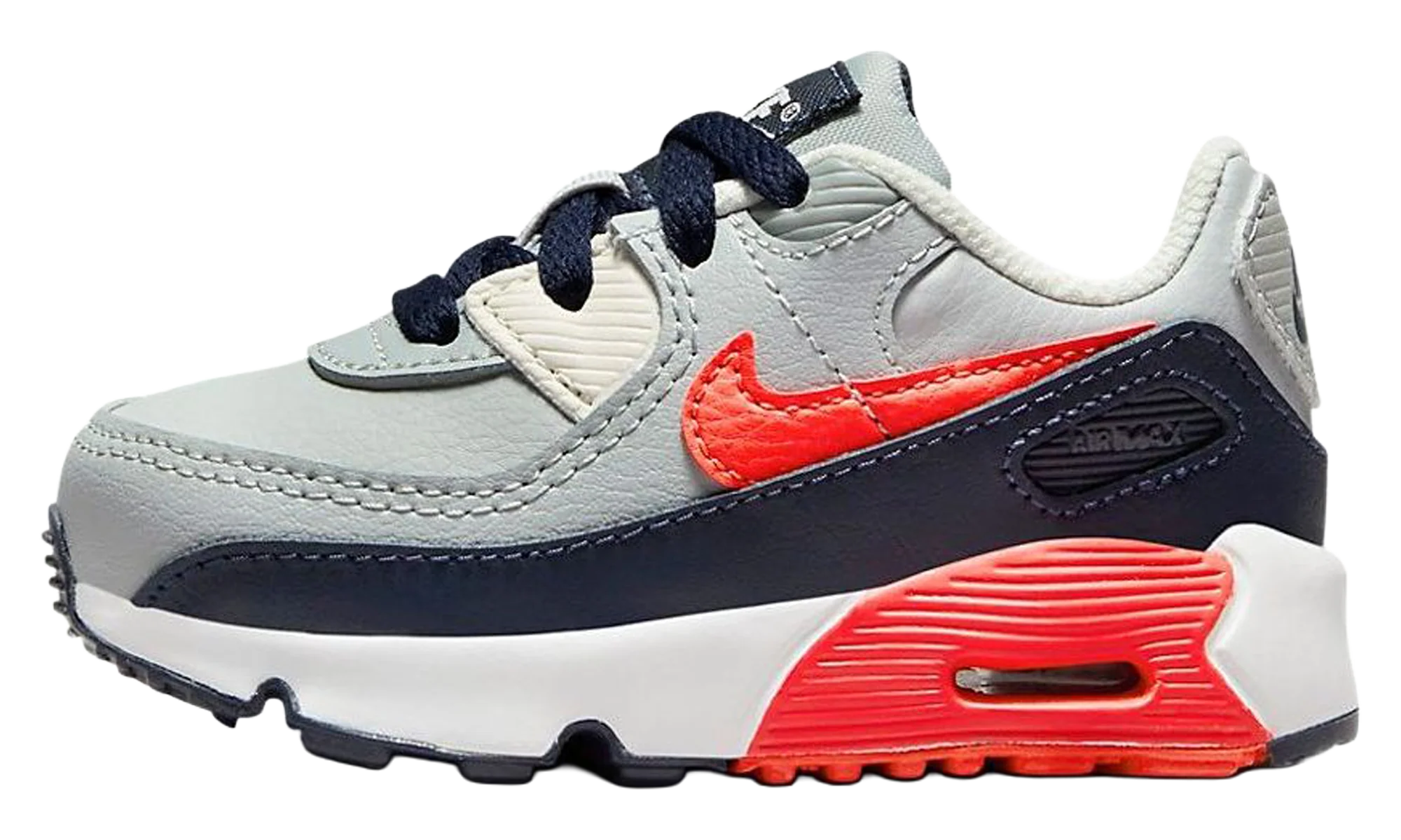 Air Max 90 Leather TD "Light Smoke Grey Bright Crimson" CD6868 021