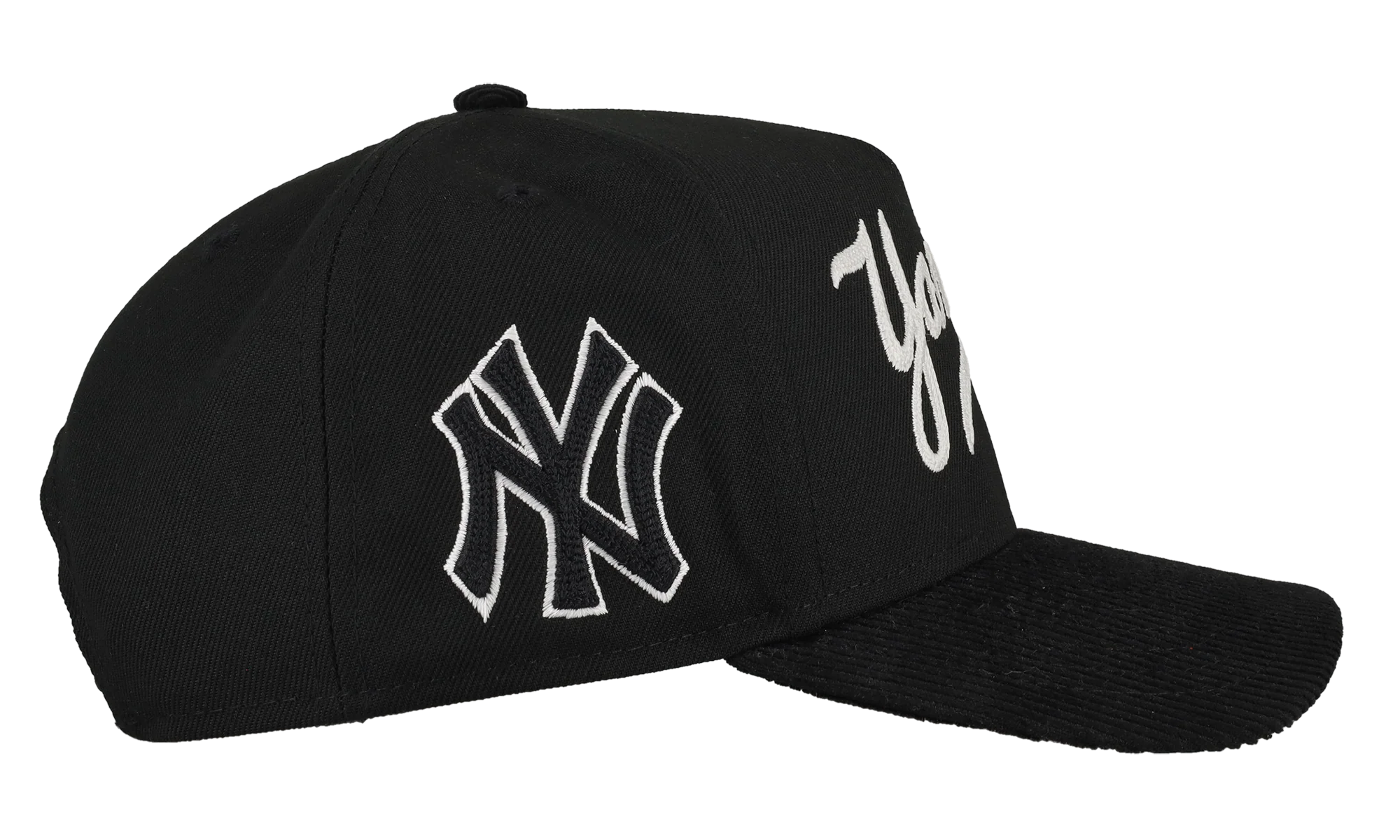 9FIFTY New York Yankees A Frame Snapback Hat "Chainstitch - Corduroy Black" 44531114442940