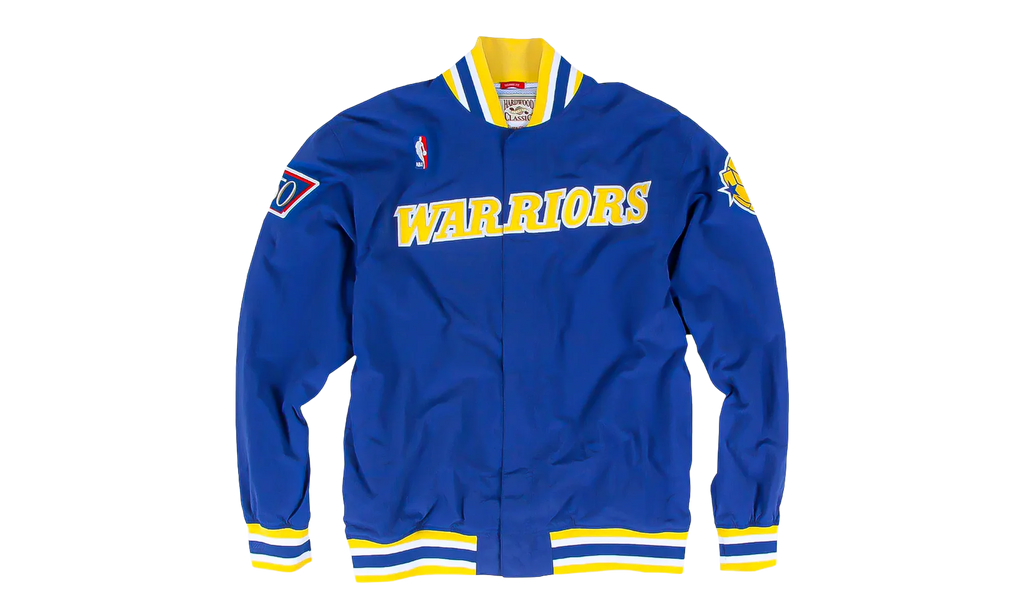 NBA Authentic Away Warm-Up Jacket "1996-97 Golden State Warriors - Blue / Yellow" 6056S310D96GSW