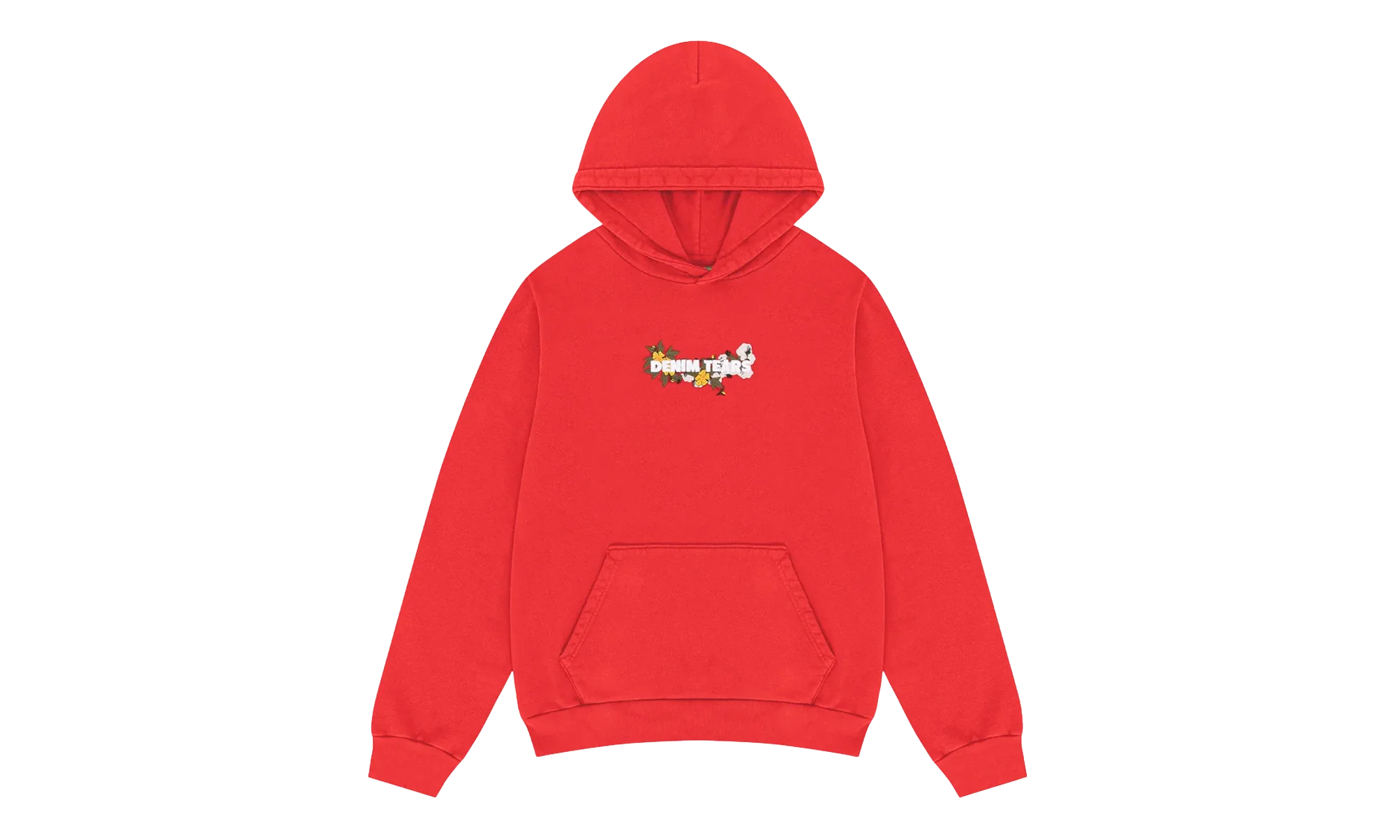 Embroidered Floral Logo Hoodie "Red" DT315