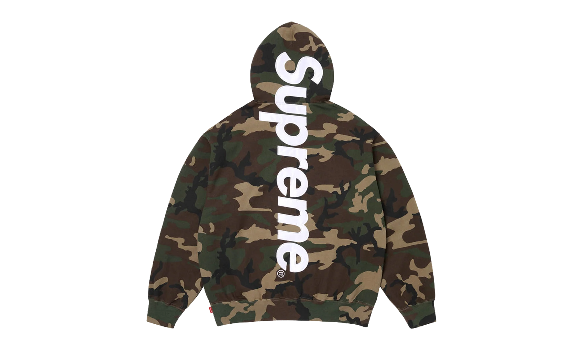 Satin Appliqué Hooded Sweatshirt "SS26 - Woodland Camo" SU27497