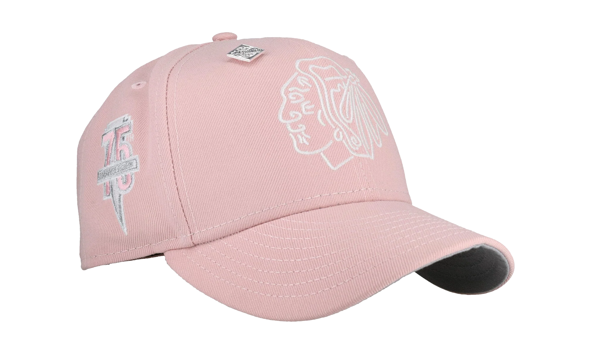 59FIFTY Chicago Black Hawks 75th Anniversary Fitted Hat "Pink Glow In The Dark" NE449