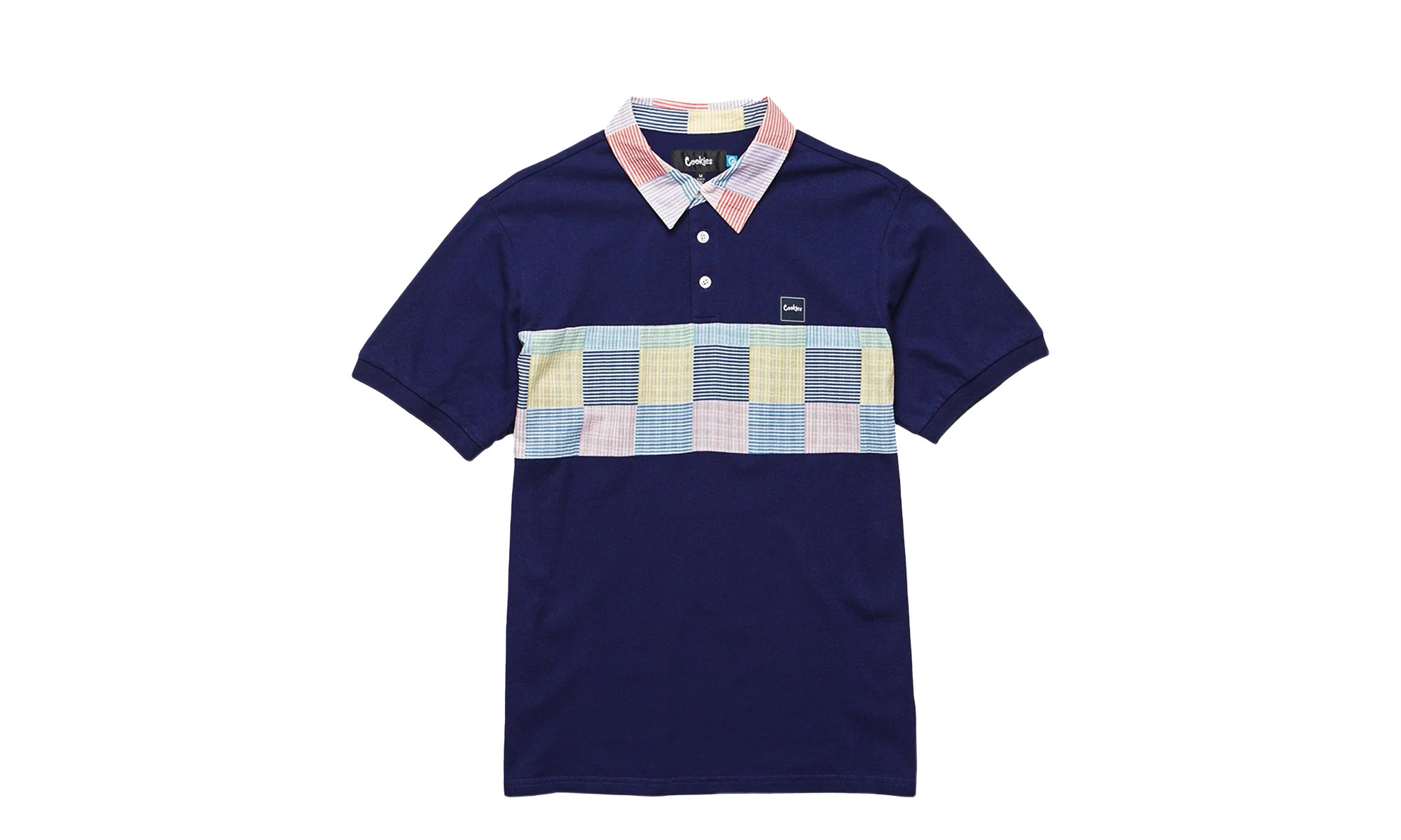 South Hampton Seersucker Patchwork Polo Shirt "Navy" 1542K3855 NVY
